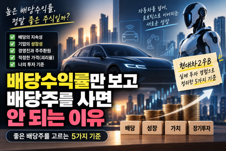 배당수익률만 보고 배당주를 사면 안 되는 이유｜내가 배당주를 고르는 5가지 기준